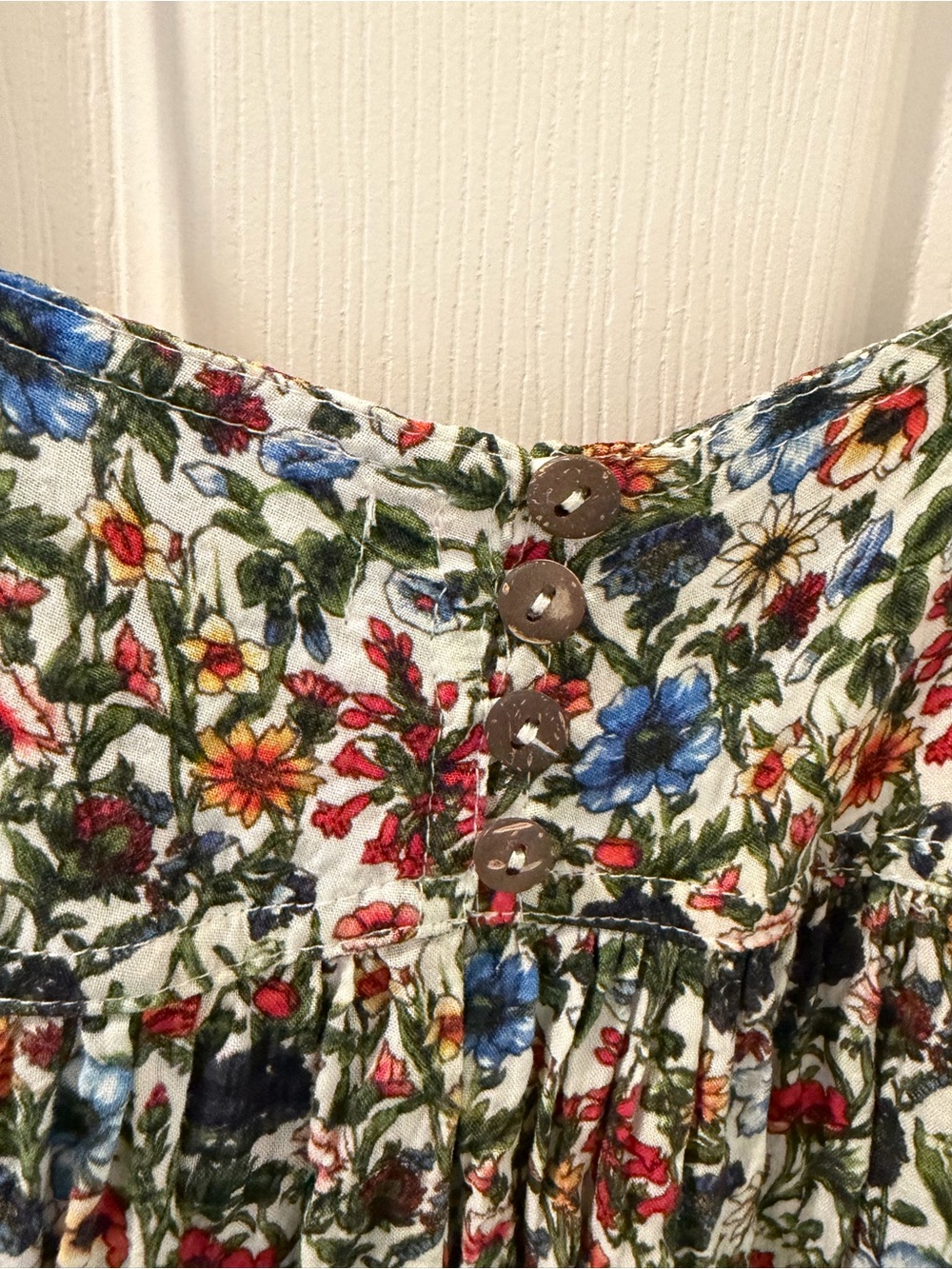 NATURAL LIFE Floral Maxi Dress in White, Blue, Red, Green - Picture 3 of 4